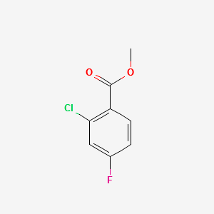 Methyl 2-chloro-4-fluorobenzoate structure, CAS 85953-29-3