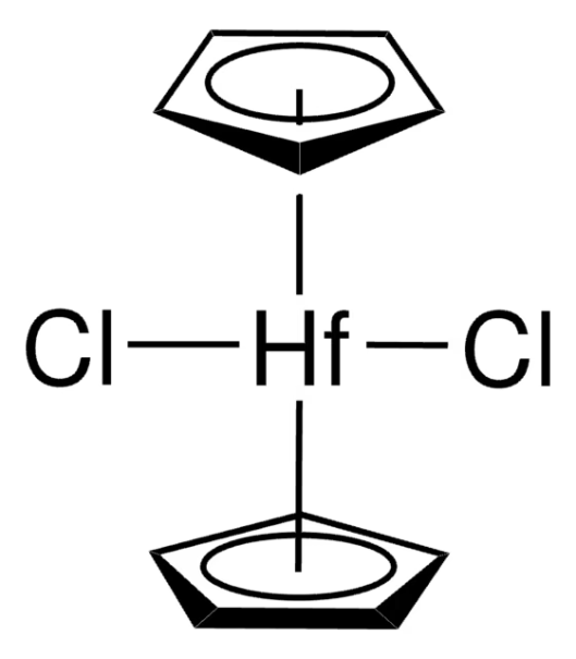 Bis(pentamethylcyclopentadienyl)hafnium dichloride structure, CAS 85959-83-7