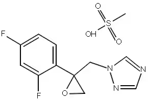 2-[[(2,4-Difluorophenyl)-2-oxiranyl]methyl]-1H-1,2,4-triazole methanesulfonate structure, CAS 86386-77-8