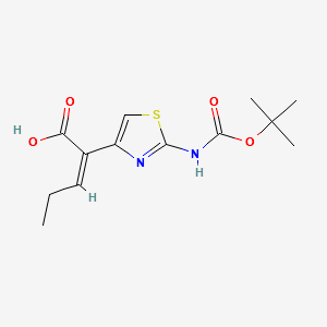 (Z)-2-(2-tert-Butoxycarbonylaminothiazol-4-yl)-2-pentenoic acid structure, CAS 86978-24-7