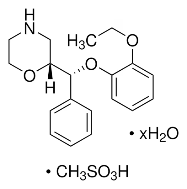 Reboxetine mesylate structure, CAS 98769-84-7