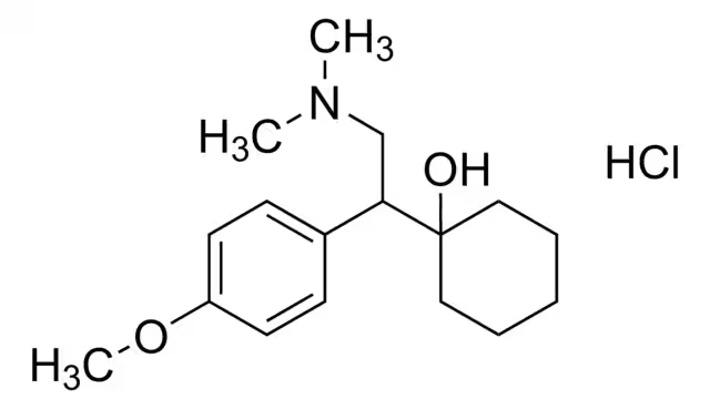 Venlafaxine hydrochloride structure, CAS 99300-78-4