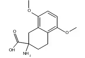 Methyl 2-amino-5,8-dimethoxy-1,2,3,4-tetrahydronaphthalene-2-carboxylate structure, CAS 99907-80-9