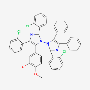2,2',4-Tris(2-chlorophenyl)-5-(3,4-dimethoxyphenyl)-4',5'-diphenyl-1,1'-biimidazole structure, CAS 100486-97-3