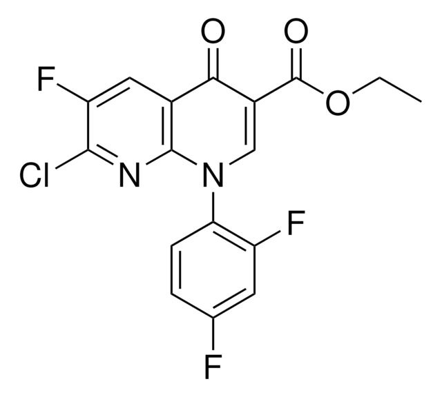 Ethyl 1-(2,4-difluorophenyl)-7-chloro-6-fluoro-4-oxopyridino[2,3-b]pyridine-3-carboxylate structure, CAS 100491-29-0
