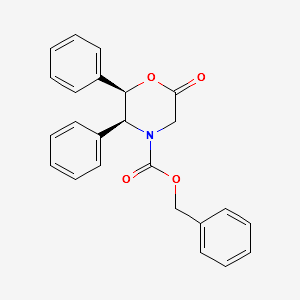 Benzyl (2R,3S)-(-)-6-oxo-2,3-diphenyl-4-morpholinecarboxylate structure, CAS 100516-54-9
