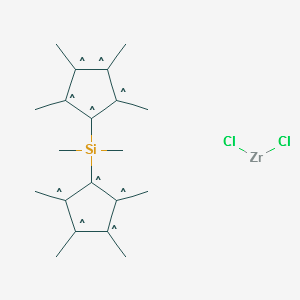 Dimethylsilylbis(tetramethylcyclopentadienyl)zirconium dichloride structure, CAS 100516-64-1