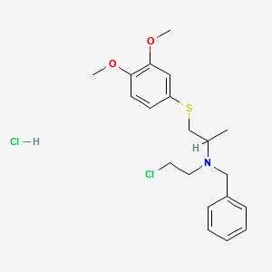 N-(2-Chloroethyl)-N-[2-[(3,4-dimethoxyphenyl)thio]-1-methylethyl]benzenemethanamine hydrochloride structure, CAS 102166-62-1