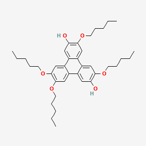 3,6,10,11-Tetrakis(pentyloxy)triphenylene-2,7-diol structure, CAS 102737-76-8