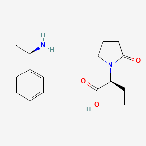 (S)-alpha-Ethyl-2-oxo-1-pyrrolidineacetic acid (R)-alpha-methylbenzenemethanamine salt structure, CAS 102916-46-1