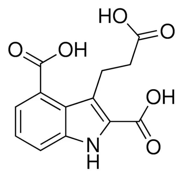 Indole-2,4-dicarboxylic acid structure, CAS 103027-96-9