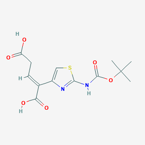 2-(2-tert-Butoxycarbonylaminothiazol-4-yl)-2-pentenedioic acid structure, CAS 103054-22-4