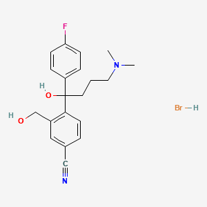 4-[4-(Dimethylamino)-1-(4-fluorophenyl)-1-hydroxybutyl]-3-(hydroxymethyl)benzonitrile hydrobromide structure, CAS 103146-26-5