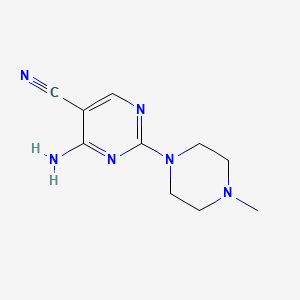 4-Amino-2-(4-methyl-1-piperazinyl)-5-pyrimidinecarbonitrile structure, CAS 103151-40-2
