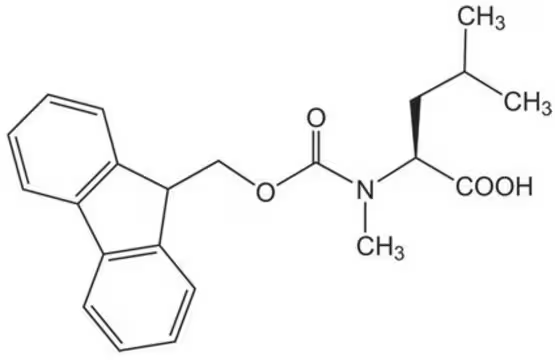 Fmoc-N-methyl-L-leucine structure, CAS 103478-62-2