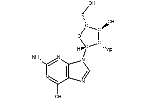9-(2-Deoxy-2-fluoroarabinofuranosyl)guanine structure, CAS 103884-98-6