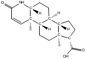 4-Aza-5a-androstan-1-ene-3-one-17b-carboxylic acid structure, CAS 104239-97-6
