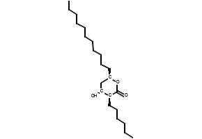 3-Hexyltetrahydro-4-hydroxy-6-undecyl-2H-pyran-2-one structure, CAS 104801-96-9