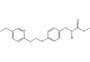 Methyl 2-bromo-3-[4-[2-(5-ethyl-2-pyridyl)ethoxy]phenyl]propionate structure, CAS 105355-25-7