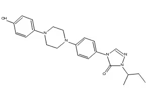 2,4-Dihydro-4-[4-[4-(4-hydroxyphenyl)-1-piperazinyl]phenyl]-2-(1-methylpropyl)-3H-1,2,4-triazol-3-one structure, CAS 106461-41-0