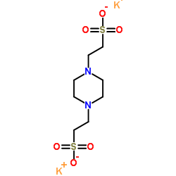 Piperazine-N,N'-bis-(2-ethanesulphonic acid) dipotassium salt structure, CAS 108321-27-3
