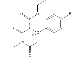 trans-3-Ethoxycarbonyl-4-(4-flurophenyl)-N-methyl piperdine-2,6-dione structure, CAS 109887-52-7