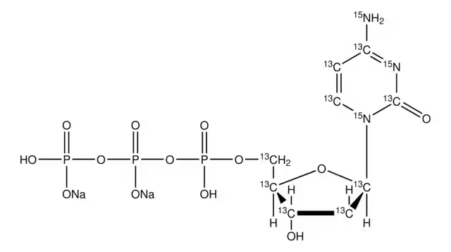 2'-Deoxycytidine-5'-triphosphate trisodium salt structure, CAS 109909-44-6