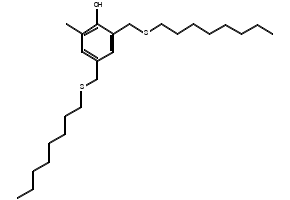 2-Methyl-4,6-bis(octylsulfanylmethyl)phenol structure, CAS 110553-27-0