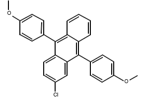 9,10-Bis(4-methoxyphenyl)-2-chloroanthracene structure, CAS 110904-87-5