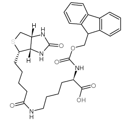 N-Fmoc-N'-Biotinyl-D-lysine structure, CAS 110990-09-5