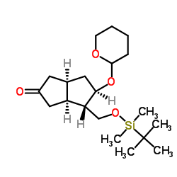 [3aS-(3aa,4a,5b,6aa)]-4-[[[(tert-Butyl)dimethylsilyl]oxy]methyl]-5-[(tetrahydro-2H-pyran-2-yl)oxy]hexahydro-2(1H)-pentalenone structure, CAS 112168-22-6