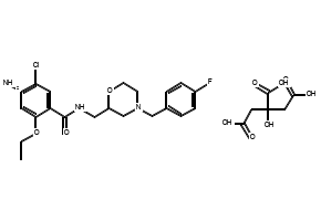Mosapride citrate structure, CAS 112885-42-4