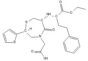 tert-Butyl (2S,6R)-6-amino-5-oxo-2-(2-thienyl)perhydro-1,4-thiazepine-4-acetate structure, CAS 112968-38-4