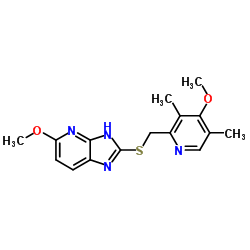 5-Methoxy-2-(4-methoxy-3,5-dimethylpyridin-2-yl)methylthio)-3H-imidazo[4,5-b]pyridine structure, CAS 113713-24-9