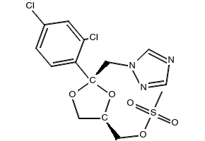 cis-[2-(2,4-Dichlorophenyl)-2-(1H-1,2,4-triazol-1-ylmethyl)-1,3-dioxolan-4-yl]methyl-p-toluenesulfonate structure, CAS 113770-65-3