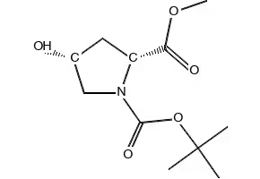 Methyl cis-1-Boc-4-hydroxy-D-prolinate structure, CAS 114676-69-6
