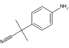 2-(4-Aminophenyl)-2-methylpropanenitrile structure, CAS 115279-57-7