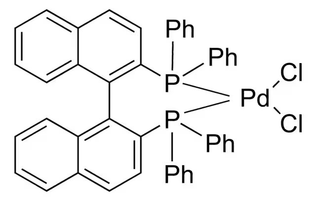 [(R)-(+)-2,2'-Bis(diphenylphosphino)-1,1'-binaphthyl]palladium(II) chloride structure, CAS 115826-95-4