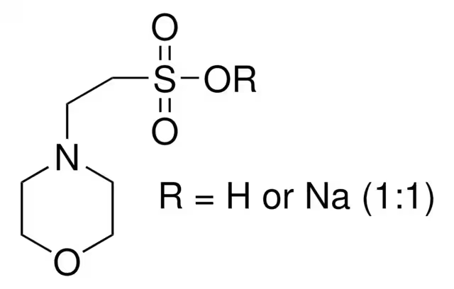 2-(N-Morpholino)ethanesulfonic acid hemisodium salt structure, CAS 117961-21-4