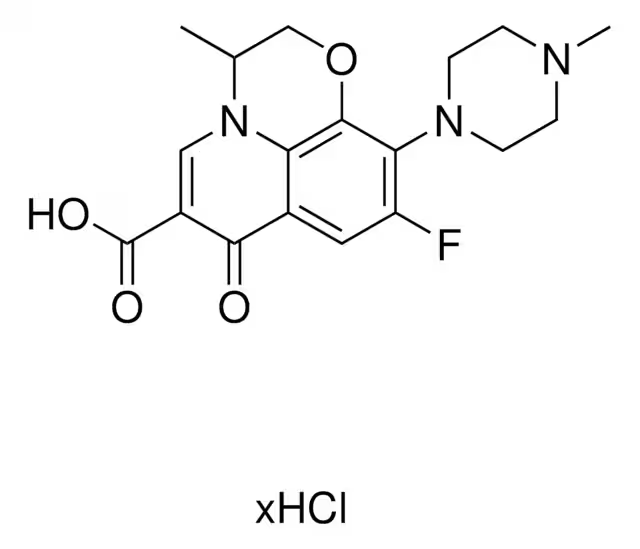Ofloxacin hydrochloride structure, CAS 118120-51-7