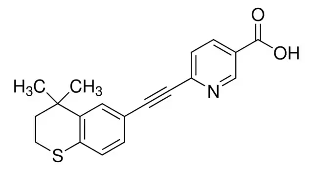 6-[2-(3,4-Dihydro-4,4-dimethyl-2H-1-benzothiopyran-6-yl)ethynyl]-3-pyridine carboxylic acid structure, CAS 118292-41-4