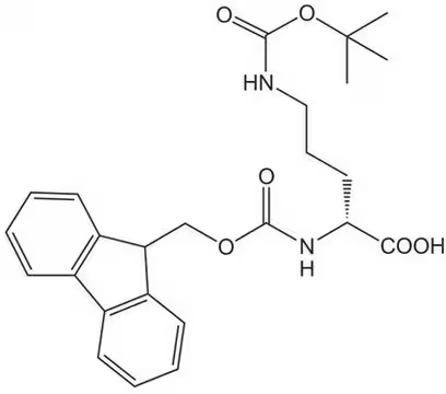 Fmoc-(N'-Boc)-D-ornithine structure, CAS 118476-89-4