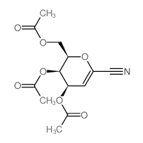 4,5,7-Tri-O-acetyl-2,6-anhydro-3-deoxy-D-lyxo-hept-2-enononitrile structure, CAS 120085-63-4