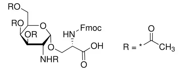 Fmoc-Ser-(GalNAc(Ac)3-alpha-D)-OH structure, CAS 120173-57-1