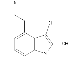 4-(2-Bromoethyl)-3-chloro-1,3-dihydro-2H-indol-2-one structure, CAS 120427-95-4