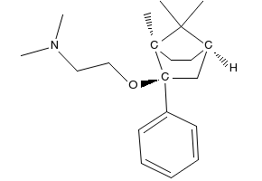 N,N-Dimethyl-2-[[(1R,2R,4R)-1,7,7-trimethyl-2-phenylbicyclo[2.2.1]hept-2-yl]oxy]ethanamine (2E)-2-butenedioate structure, CAS 120444-74-8