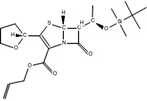 6-[1-[(tert-Butyldimethylsilyl)oxy]ethyl]-7-oxo-3-(tetrahydro-3-furanyl)-4-thia-1-azabicyclo[3.2.0]hept-2-ene-2-carboxylic acid 2-propenyl ester structure, CAS 120705-71-7
