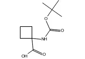 N-Boc-1-aminocyclobutanecarboxylic acid structure, CAS 120728-10-1