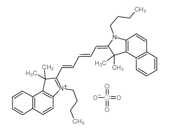 4,5:4',5'-Dibenzo-1,1'-dibutyl-3,3,3',3'-tetramethylindadicarbocyanine perchlorate structure, CAS 121482-73-3
