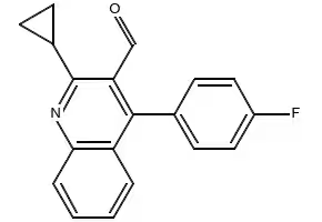2-Cyclopropyl-4-(4-fluorophenyl)quinoline-3-carboxaldehyde structure, CAS 121660-37-5